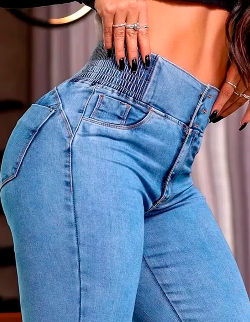 Calça Jeans Cintura Alta Paty