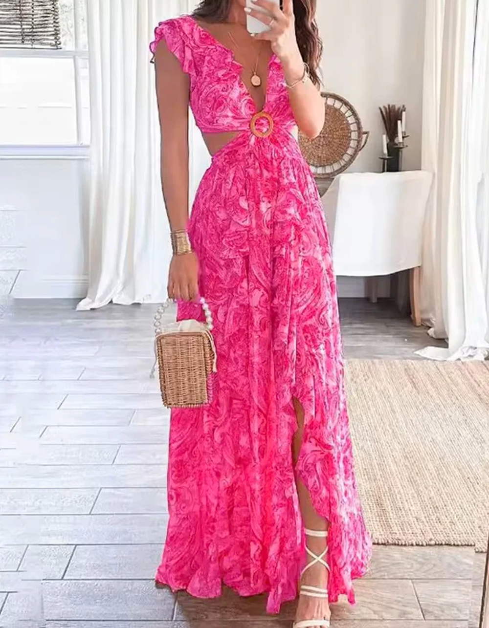 Vestido Plissado Longo Samantha