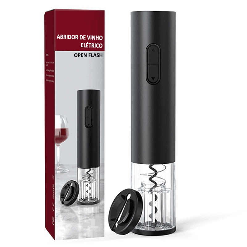 Abridor de Vinho Elétrico OPEN FLASH + Acessórios