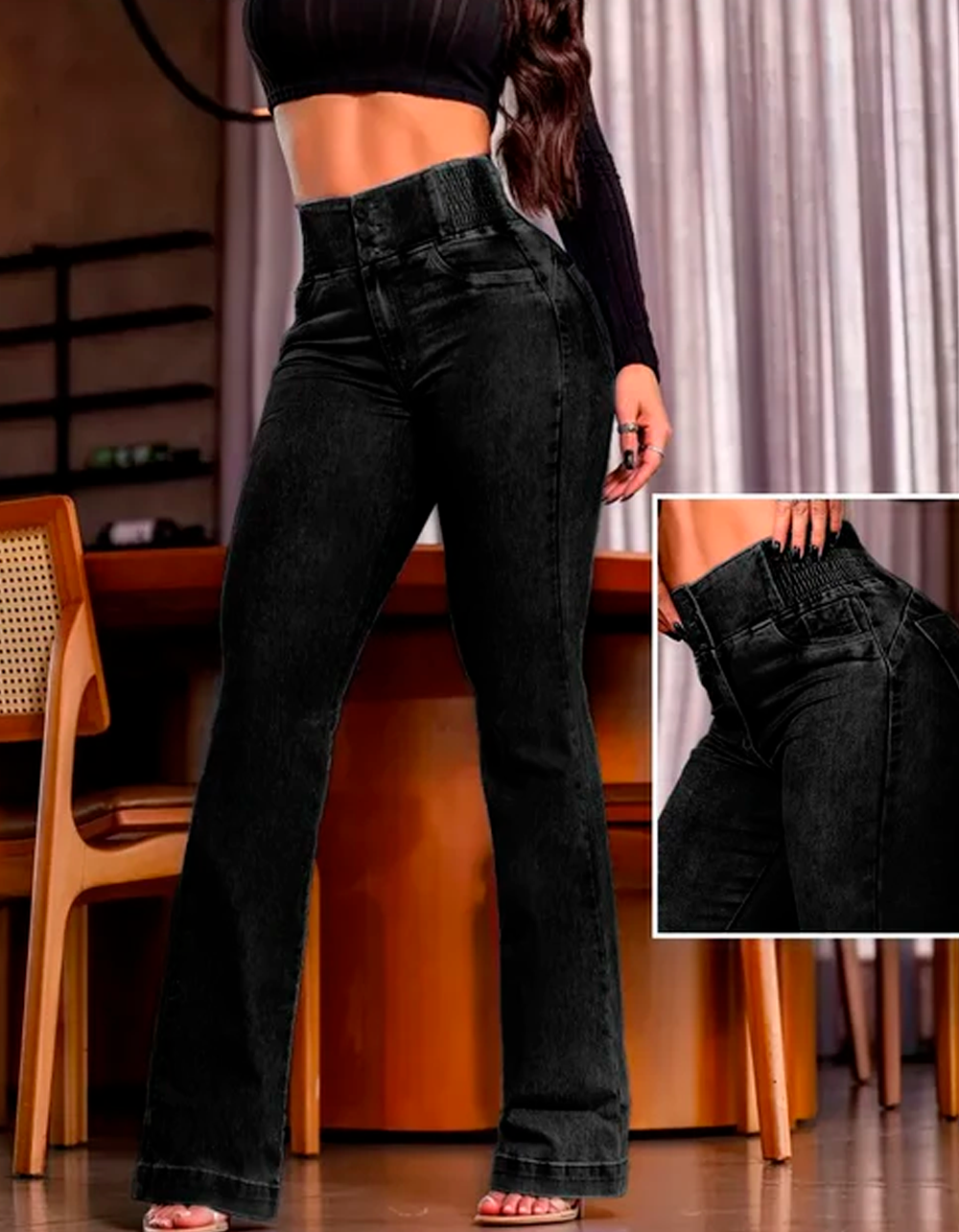 Calça Jeans Cintura Alta Paty
